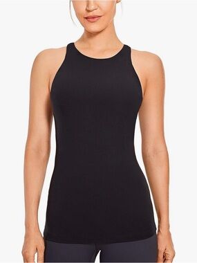 CRZ YOGA Black Scoop Neck Tank Top